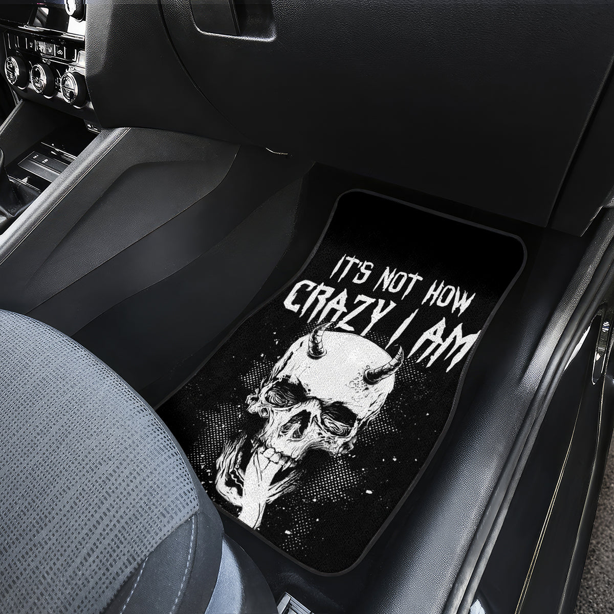 Devil Skull Car Mats It's Not How Crazy Iam But Enjoy It Make Me Dangerous - Wonder Print Shop