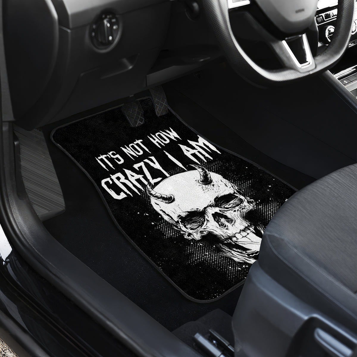 Devil Skull Car Mats It's Not How Crazy Iam But Enjoy It Make Me Dangerous - Wonder Print Shop