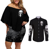 Devil Skull Couples Matching Off Shoulder Short Dress and Long Sleeve Button Shirts It's Not How Crazy Iam But Enjoy It Make Me Dangerous - Wonder Print Shop