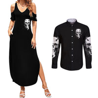Devil Skull Couples Matching Summer Maxi Dress and Long Sleeve Button Shirts It's Not How Crazy Iam But Enjoy It Make Me Dangerous - Wonder Print Shop