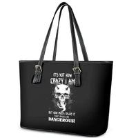 Devil Skull Leather Tote Bag It's Not How Crazy Iam But Enjoy It Make Me Dangerous - Wonder Print Shop