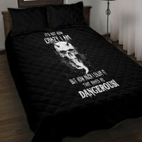 Devil Skull Quilt Bed Set It's Not How Crazy Iam But Enjoy It Make Me Dangerous - Wonder Print Shop