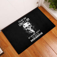 Devil Skull Rubber Doormat It's Not How Crazy Iam But Enjoy It Make Me Dangerous - Wonder Print Shop