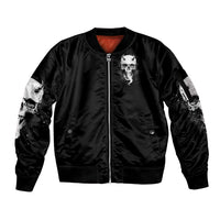 Thunder Skull Sleeve Zip Bomber Jacket My Demon Hide Inside My Head - Wonder Print Shop