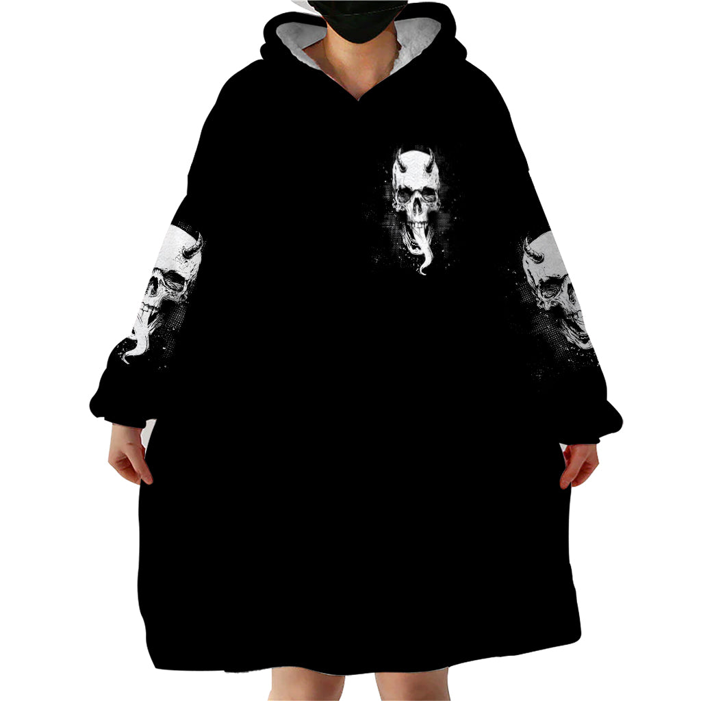 Thunder Skull Wearable Blanket Hoodie My Demon Hide Inside My Head - Wonder Print Shop