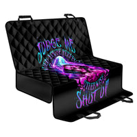 Fire Skull Back Car Seat Cover Judge Me When You're Perfect Otherwise Shut Up - Wonder Print Shop