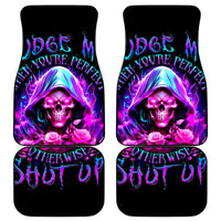 Fire Skull Car Mats Judge Me When You're Perfect Otherwise Shut Up - Wonder Print Shop