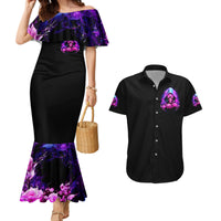 Fire Skull Couples Matching Mermaid Dress and Hawaiian Shirt Judge Me When You're Perfect Otherwise Shut Up - Wonder Print Shop