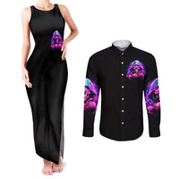 Fire Skull Couples Matching Tank Maxi Dress and Long Sleeve Button Shirts Judge Me When You're Perfect Otherwise Shut Up - Wonder Print Shop