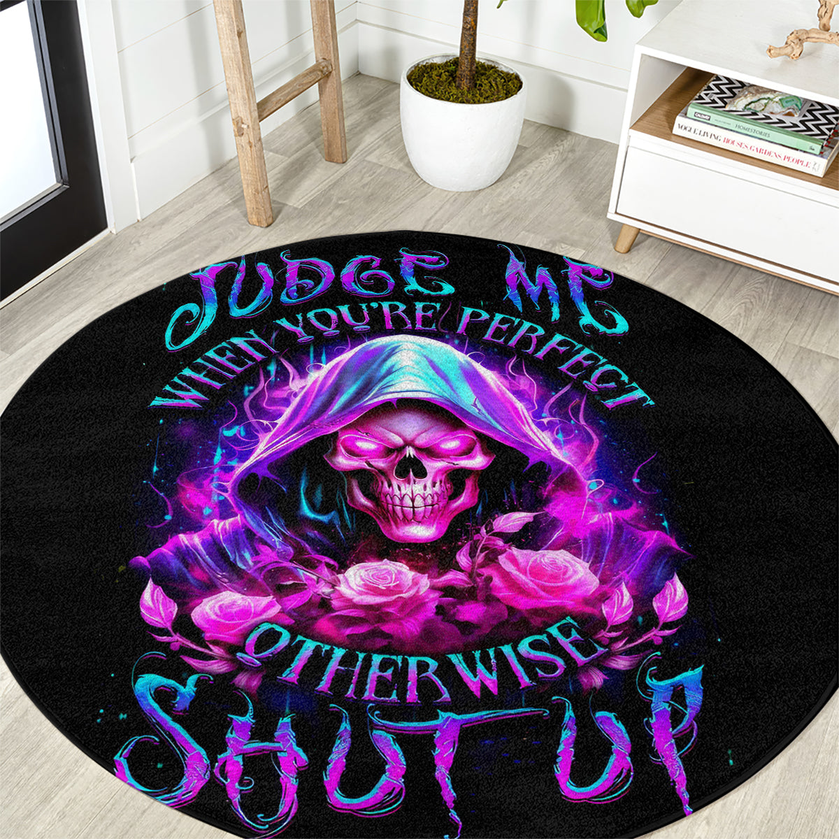 fire-skull-round-carpet-judge-me-when-youre-perfect-otherwise-shut-up