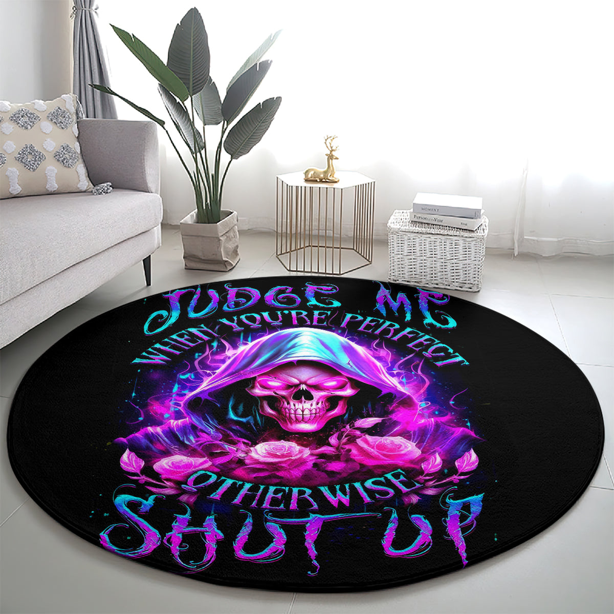 fire-skull-round-carpet-judge-me-when-youre-perfect-otherwise-shut-up