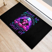 Fire Skull Rubber Doormat Judge Me When You're Perfect Otherwise Shut Up - Wonder Print Shop