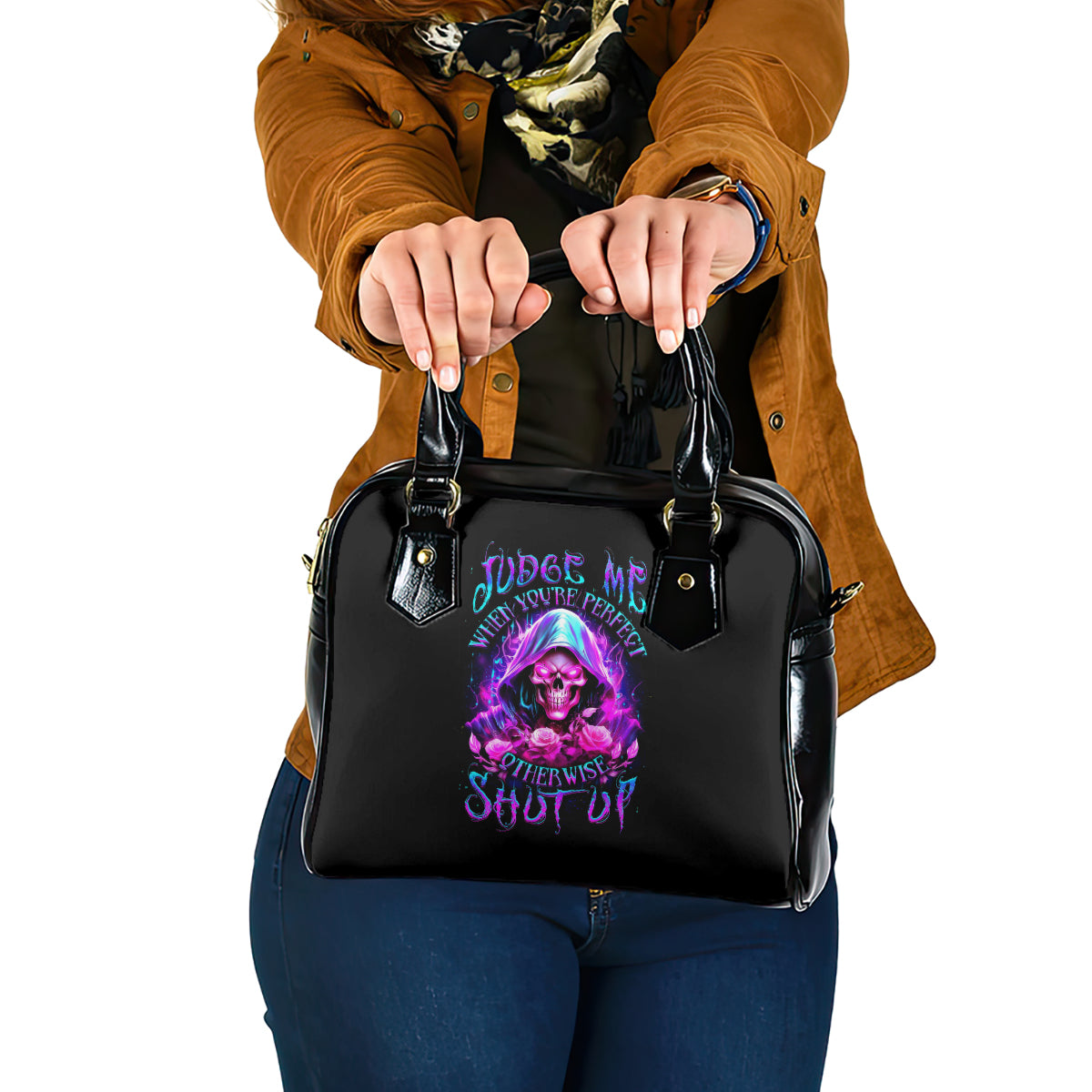fire-skull-shoulder-handbag-judge-me-when-youre-perfect-otherwise-shut-up