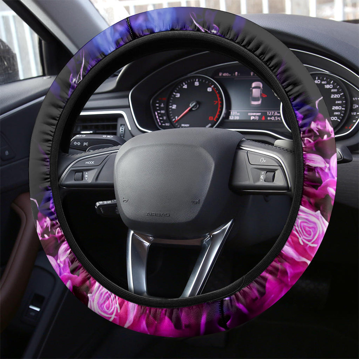 Fire Skull Steering Wheel Cover Judge Me When You're Perfect Otherwise Shut Up - Wonder Print Shop