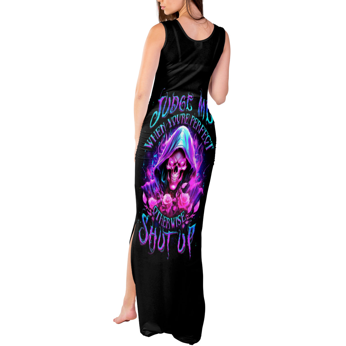 Tiny Fairy Skull Tank Maxi Dress My Next Life I Want To Be Karma Fairy - Wonder Print Shop