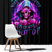 Fire Skull Window Curtain Judge Me When You're Perfect Otherwise Shut Up - Wonder Print Shop