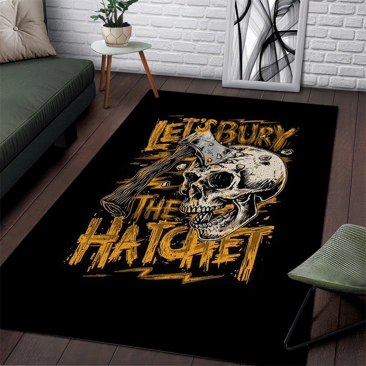 Axe Skull Area Rug Let's Bury The Hatchet - Wonder Print Shop