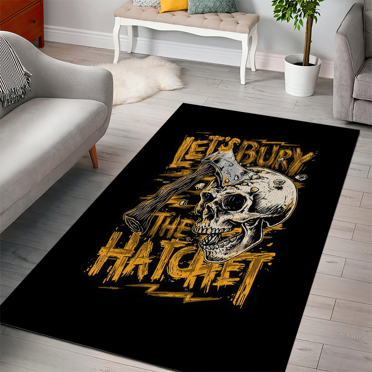 Axe Skull Area Rug Let's Bury The Hatchet - Wonder Print Shop
