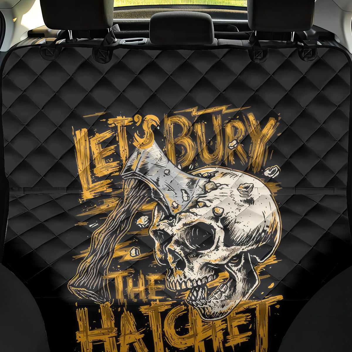Axe Skull Back Car Seat Cover Let's Bury The Hatchet - Wonder Print Shop