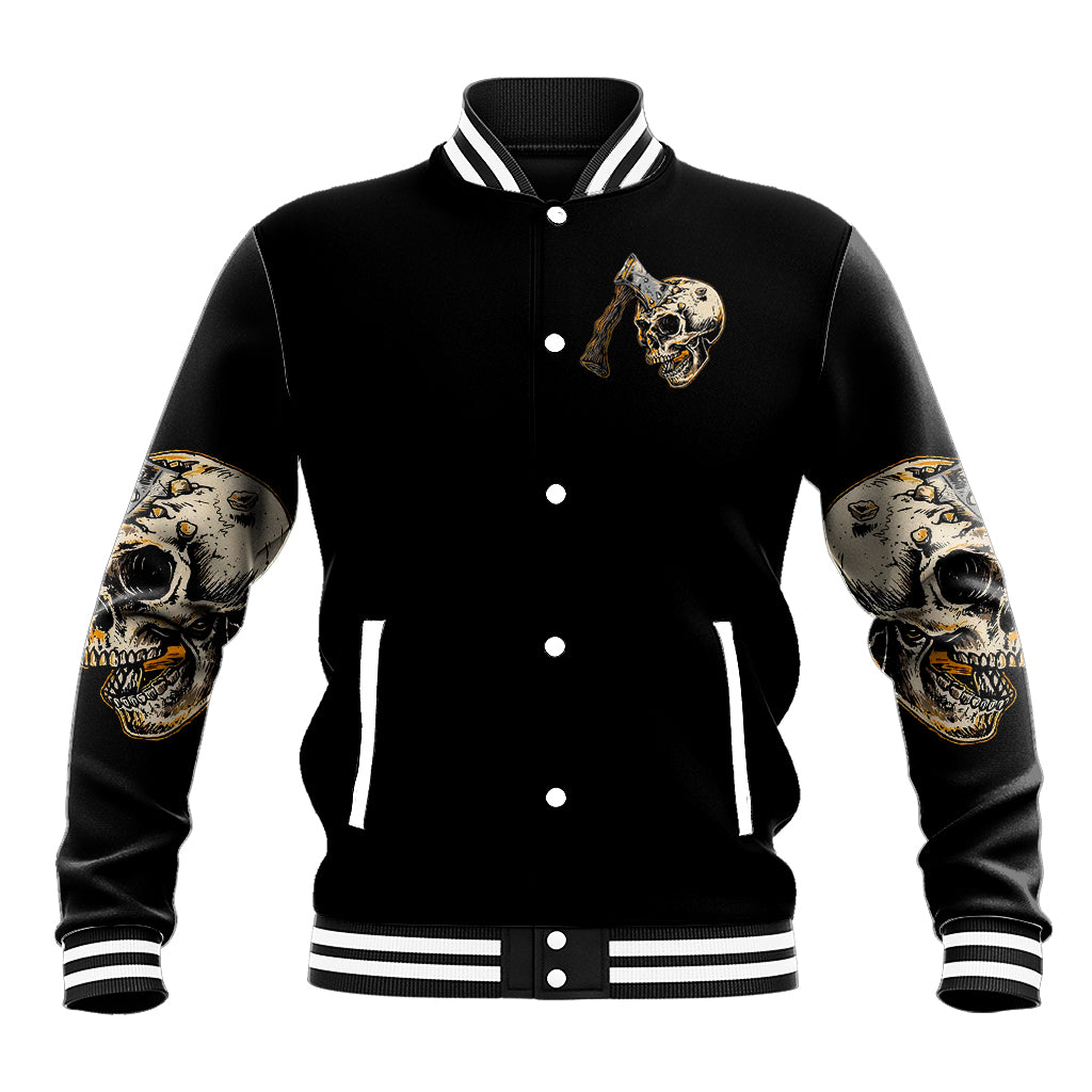 Axe Skull Baseball Jacket Let's Bury The Hatchet - Wonder Print Shop