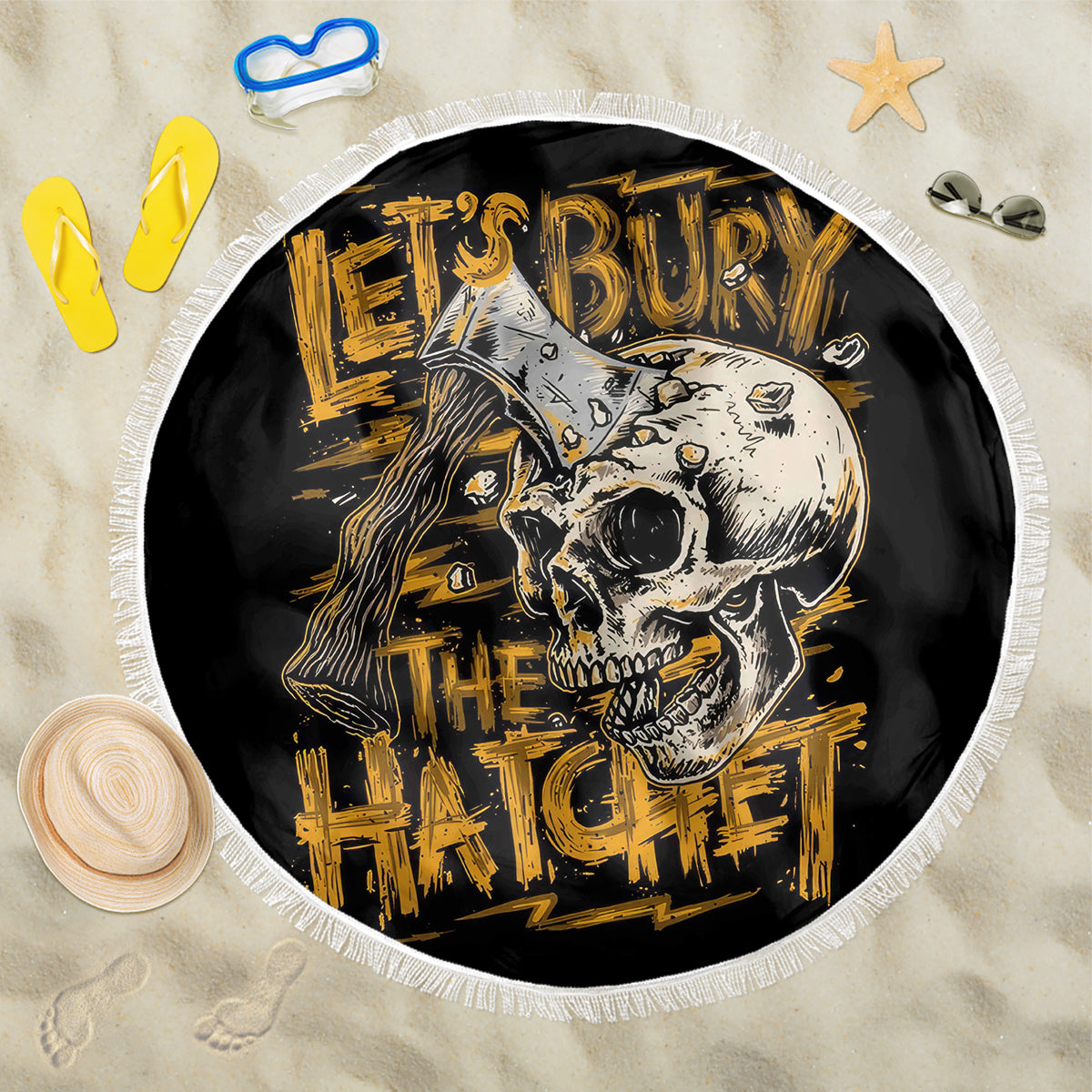 Axe Skull Beach Blanket Let's Bury The Hatchet - Wonder Print Shop