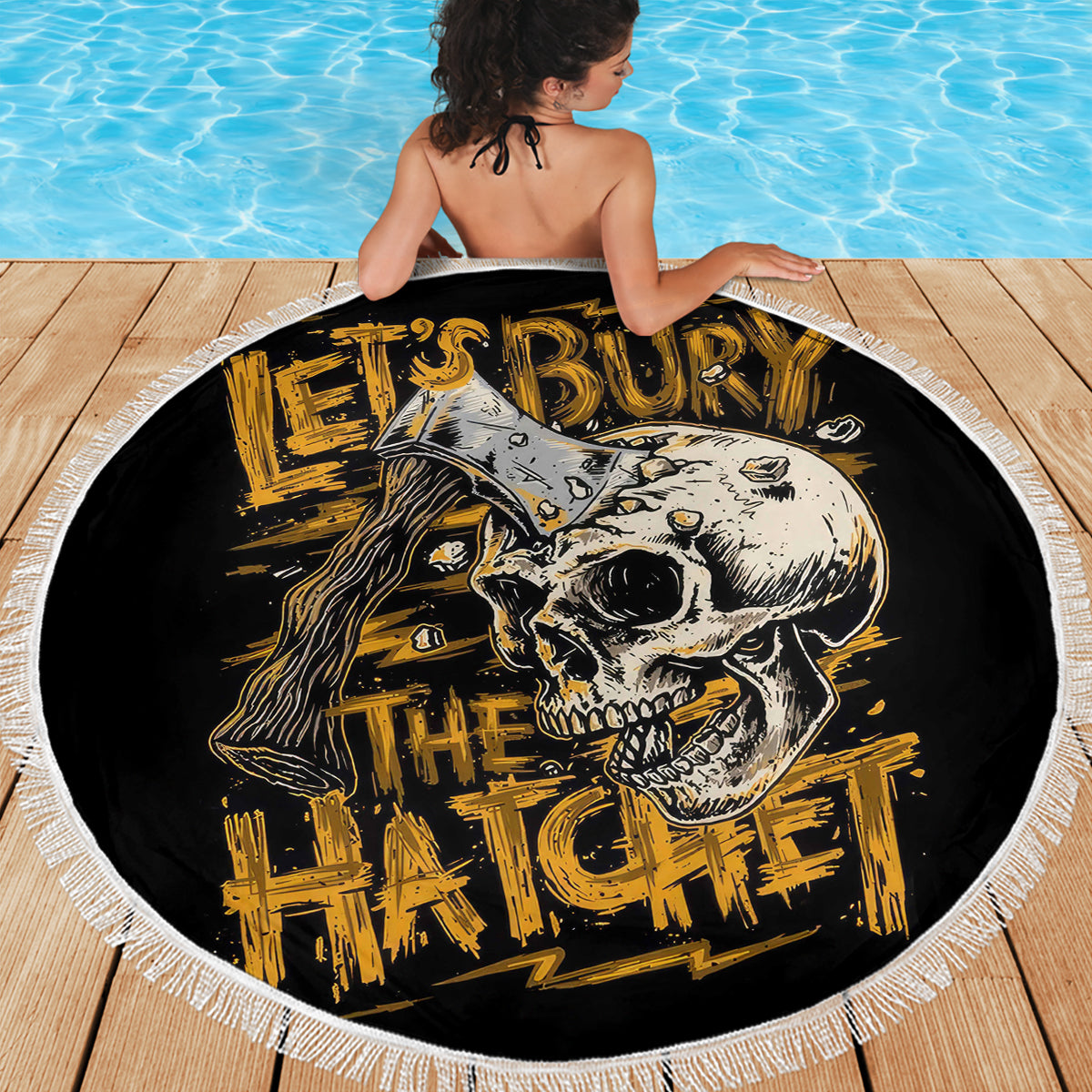 Axe Skull Beach Blanket Let's Bury The Hatchet - Wonder Print Shop