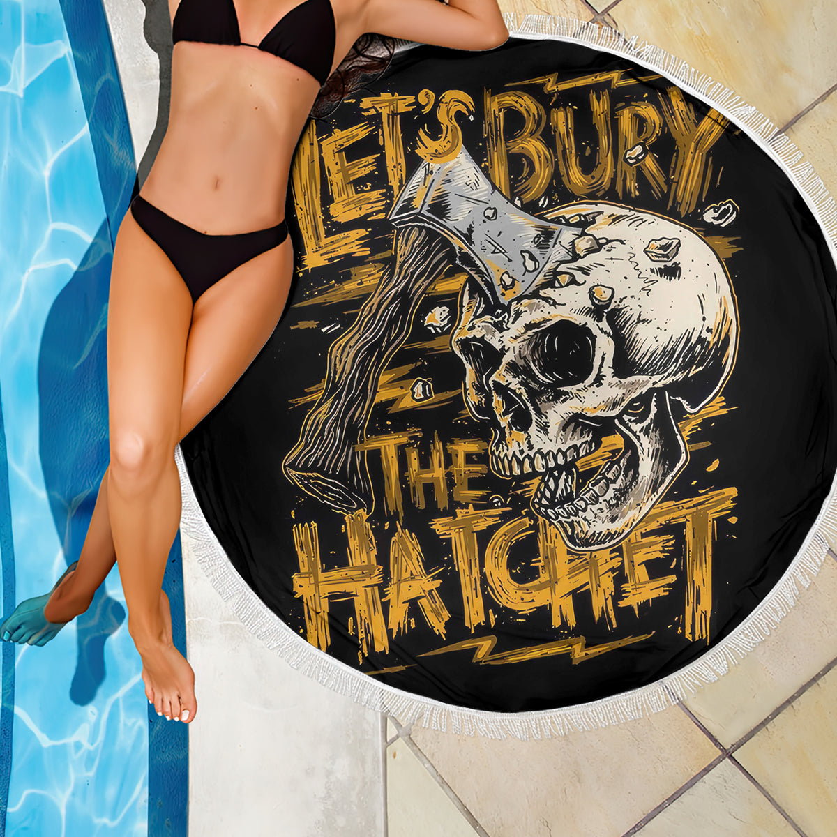 Axe Skull Beach Blanket Let's Bury The Hatchet - Wonder Print Shop