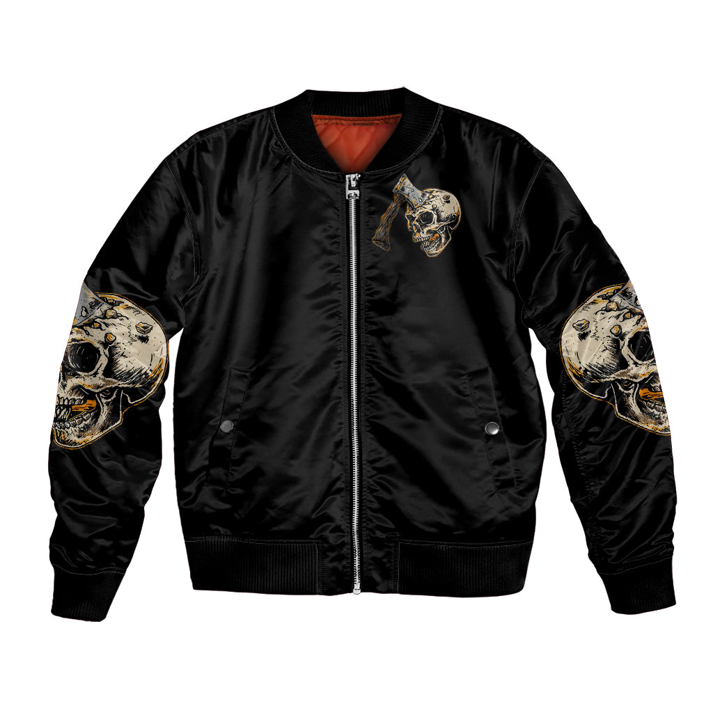 Axe Skull Bomber Jacket Let's Bury The Hatchet - Wonder Print Shop