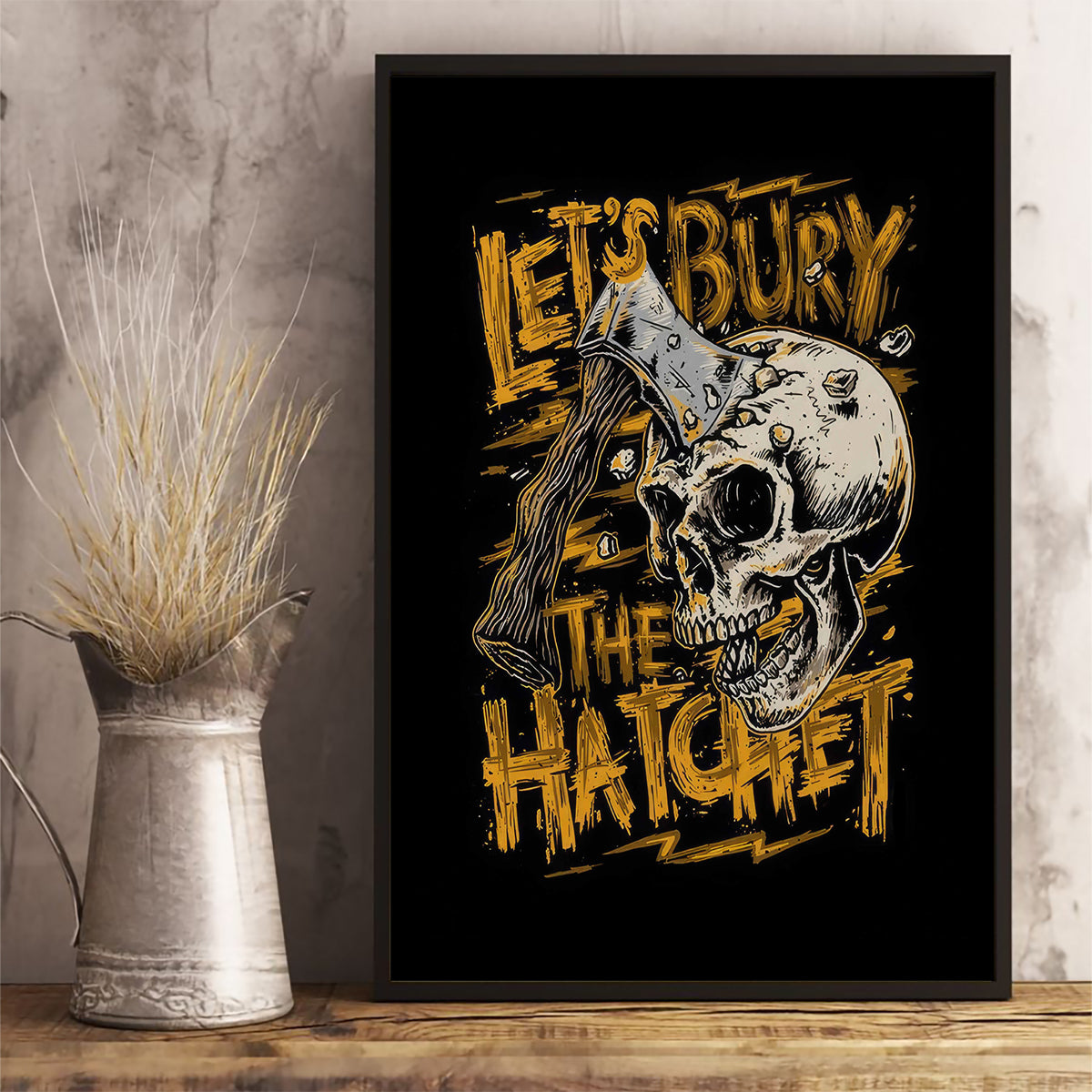 Axe Skull Canvas Wall Art Let's Bury The Hatchet - Wonder Print Shop