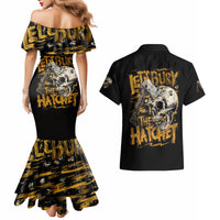 Axe Skull Couples Matching Mermaid Dress and Hawaiian Shirt Let's Bury The Hatchet - Wonder Print Shop