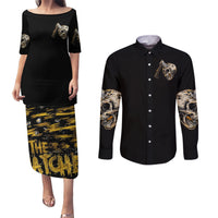 Axe Skull Couples Matching Puletasi Dress and Long Sleeve Button Shirts Let's Bury The Hatchet - Wonder Print Shop