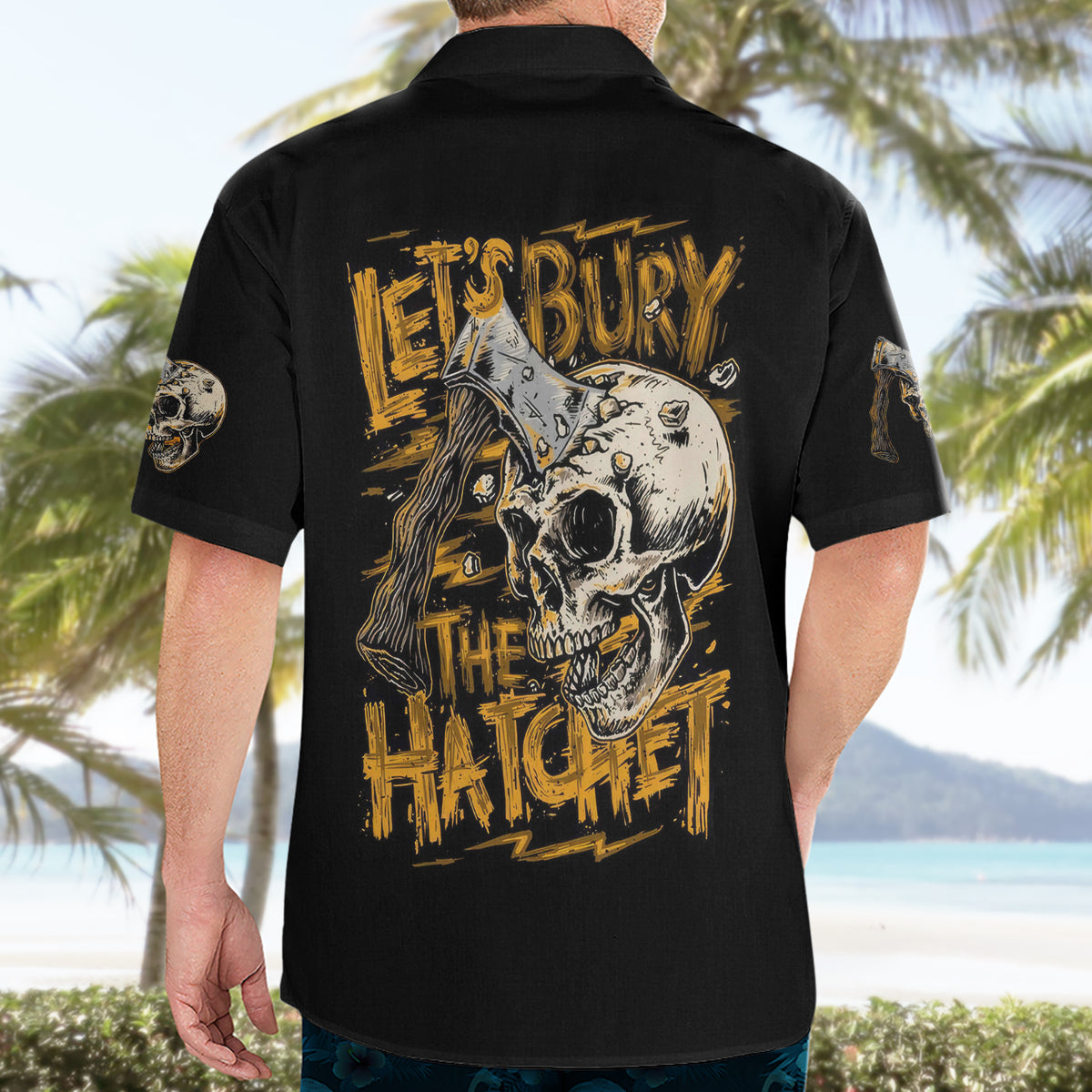 Axe Skull Hawaiian Shirt Let's Bury The Hatchet - Wonder Print Shop