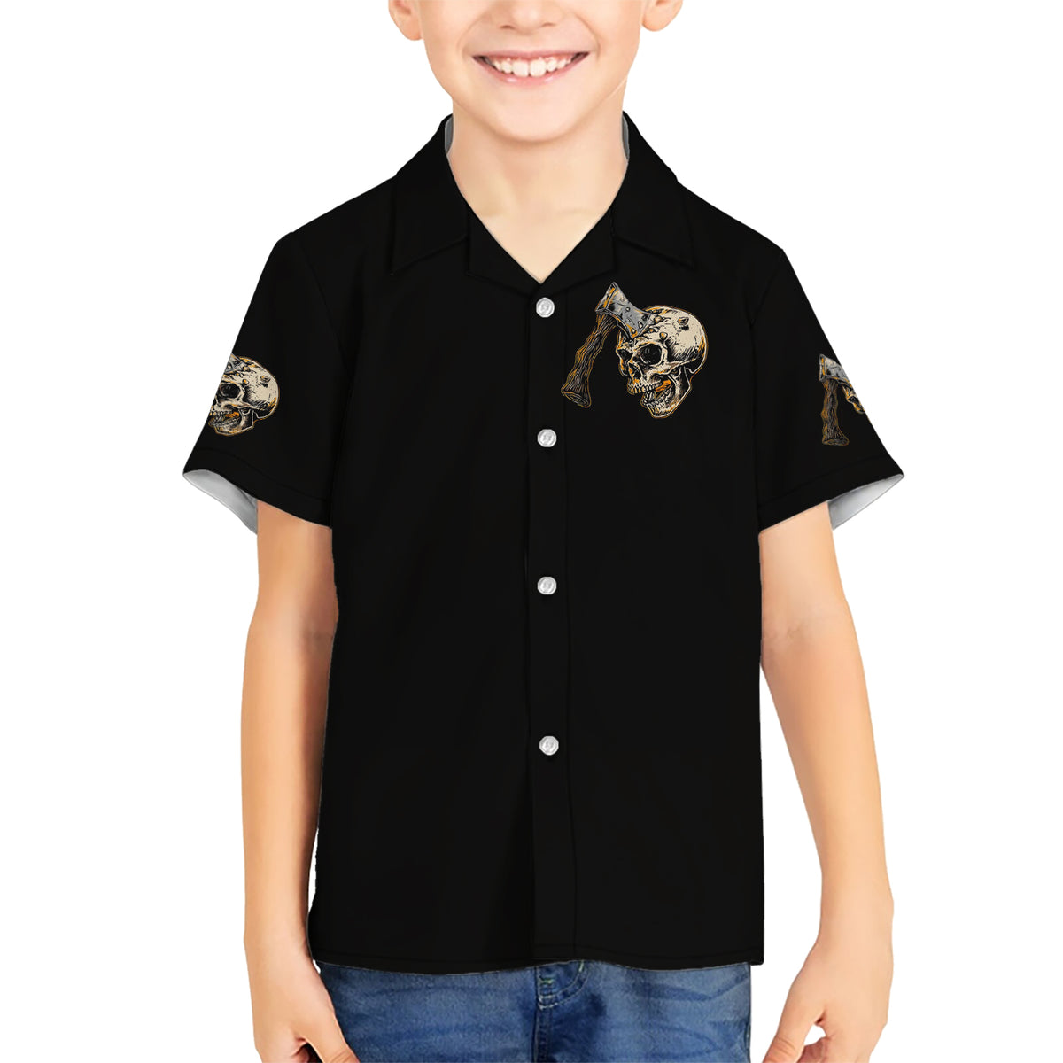 Axe Skull Hawaiian Shirt Let's Bury The Hatchet - Wonder Print Shop