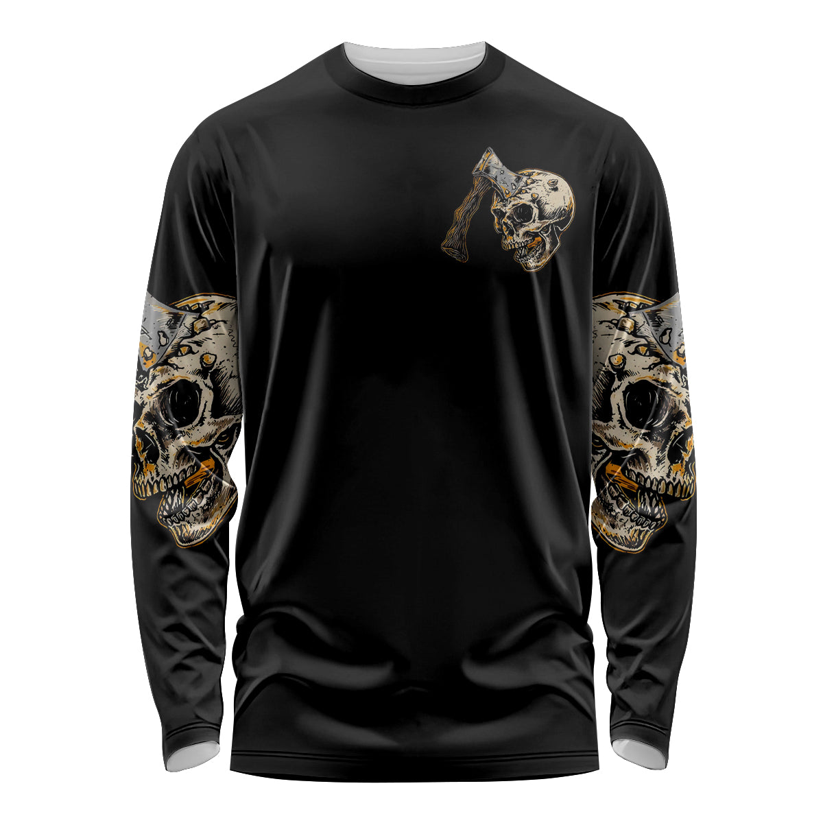 Axe Skull Long Sleeve Shirt Let's Bury The Hatchet - Wonder Print Shop