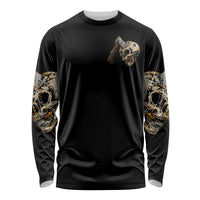 Axe Skull Long Sleeve Shirt Let's Bury The Hatchet - Wonder Print Shop