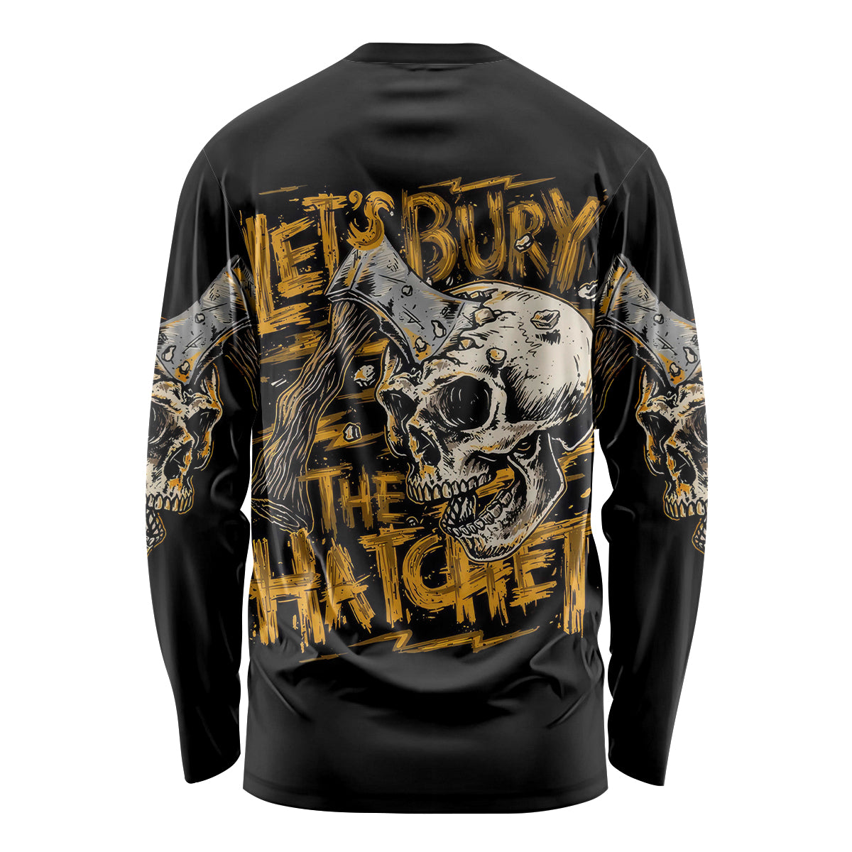 Axe Skull Long Sleeve Shirt Let's Bury The Hatchet - Wonder Print Shop