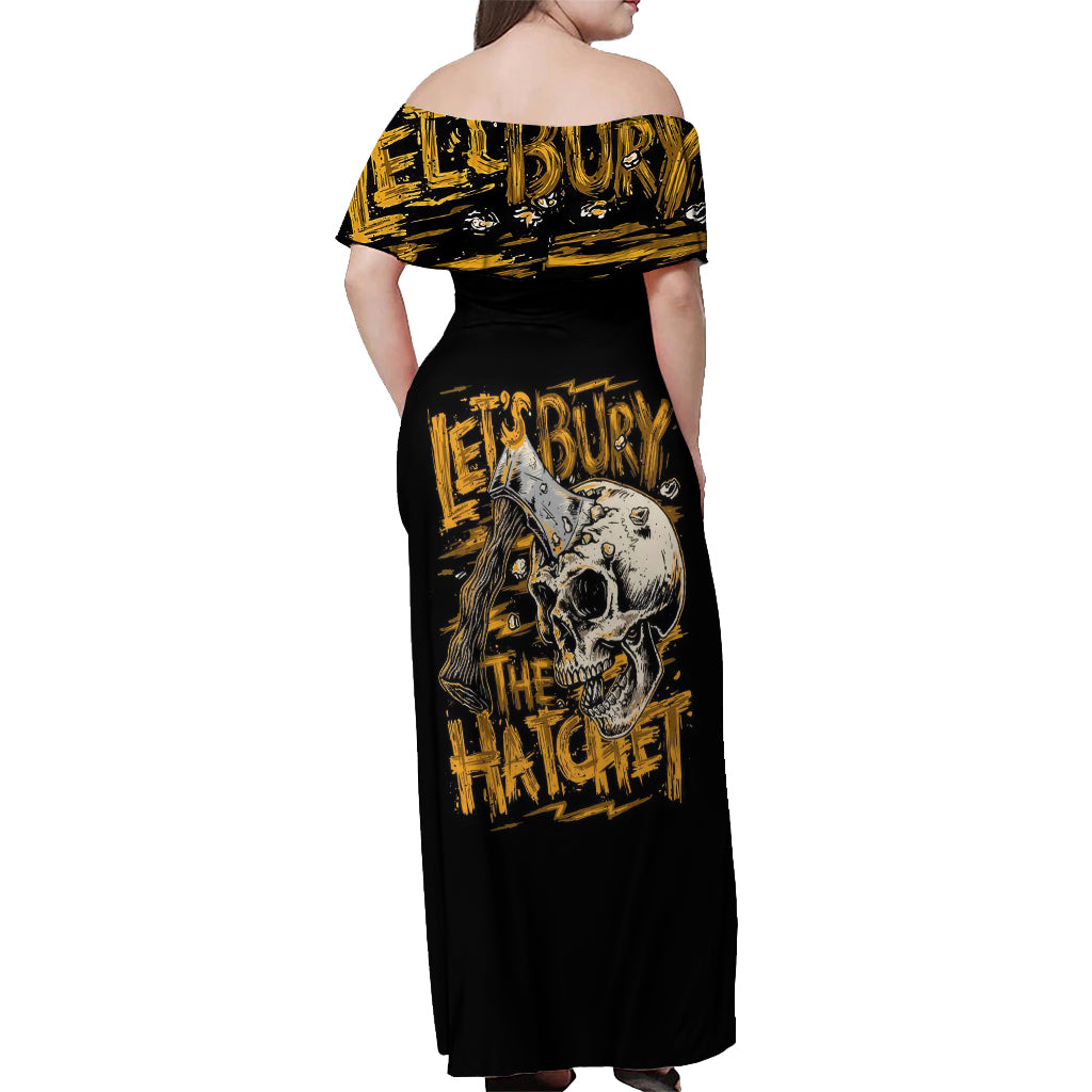 Twin Skull Off Shoulder Maxi Dress Don't Try To Figure Me Out I'm A Special - Wonder Print Shop