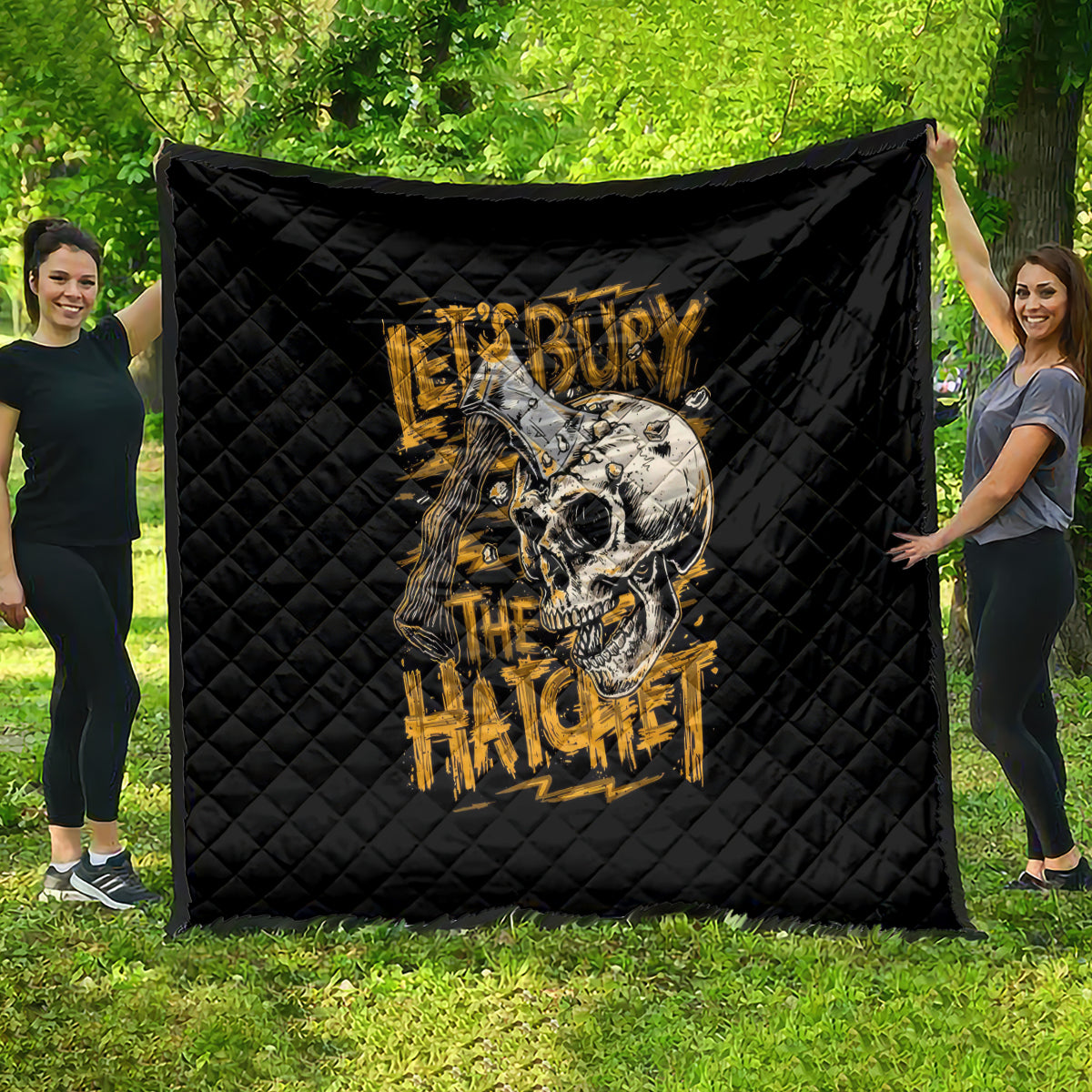 Axe Skull Quilt Let's Bury The Hatchet - Wonder Print Shop