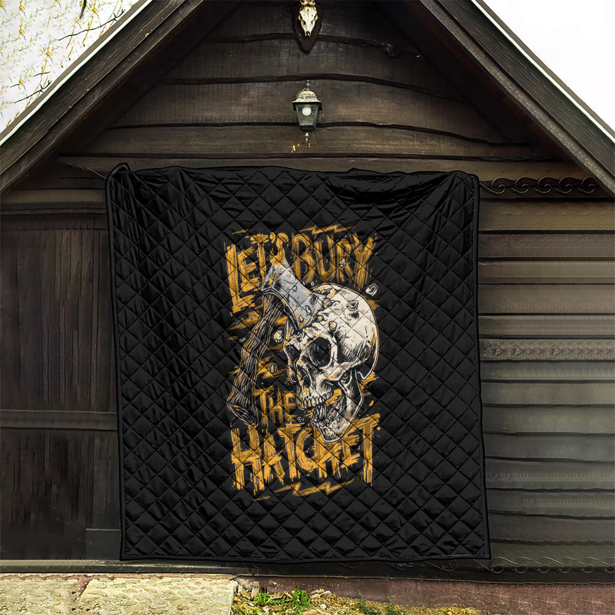 Axe Skull Quilt Let's Bury The Hatchet - Wonder Print Shop