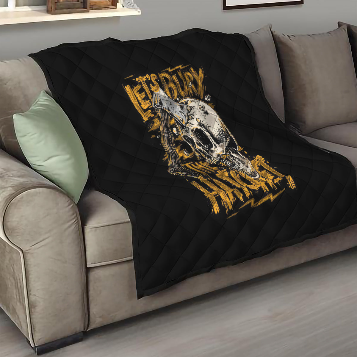 Axe Skull Quilt Let's Bury The Hatchet - Wonder Print Shop
