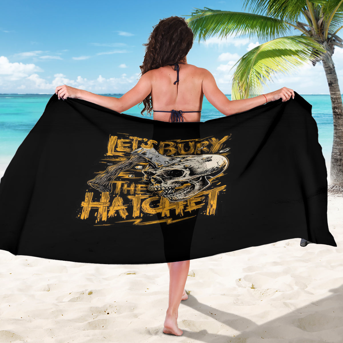 Axe Skull Sarong Let's Bury The Hatchet - Wonder Print Shop