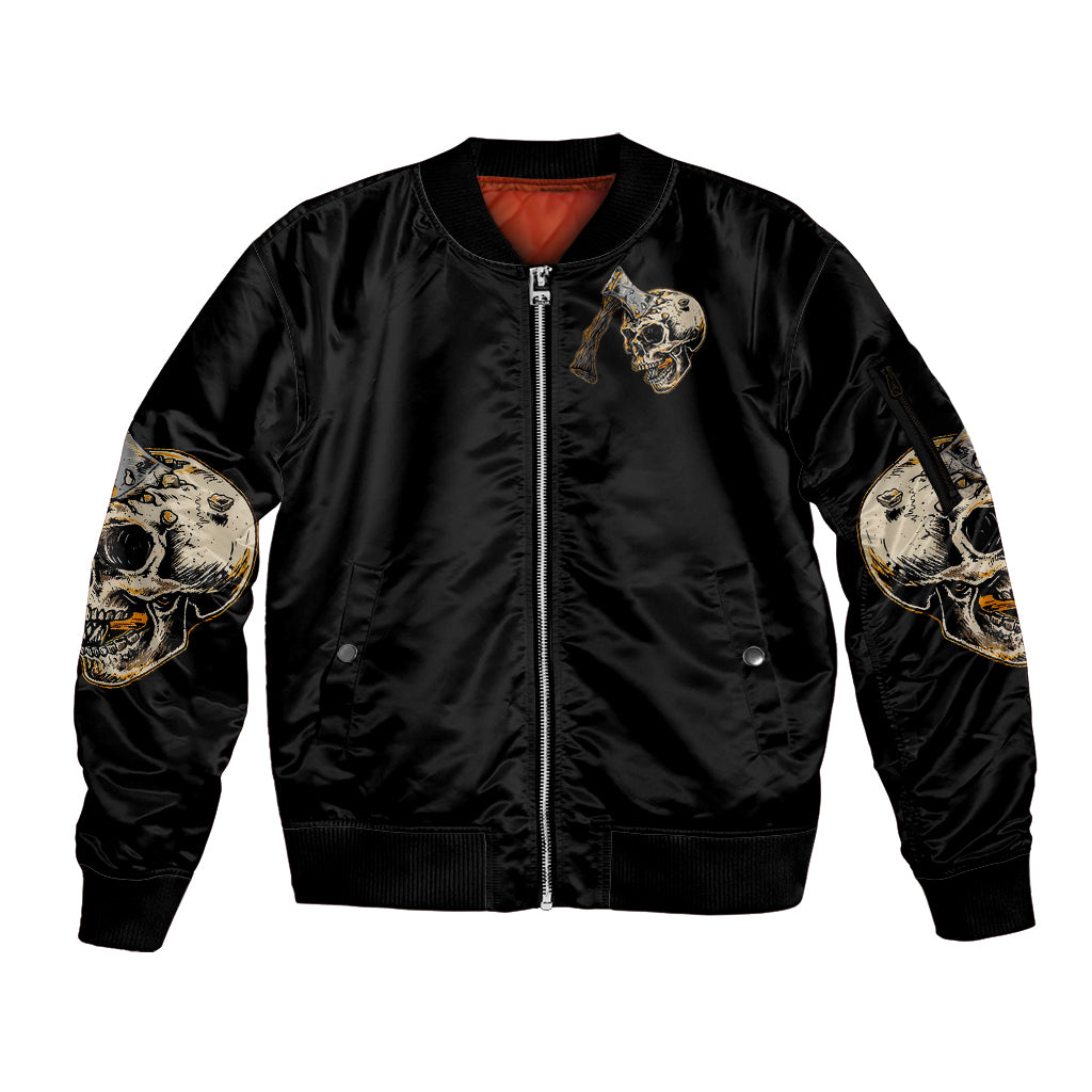 Twin Skull Sleeve Zip Bomber Jacket Don't Try To Figure Me Out I'm A Special - Wonder Print Shop