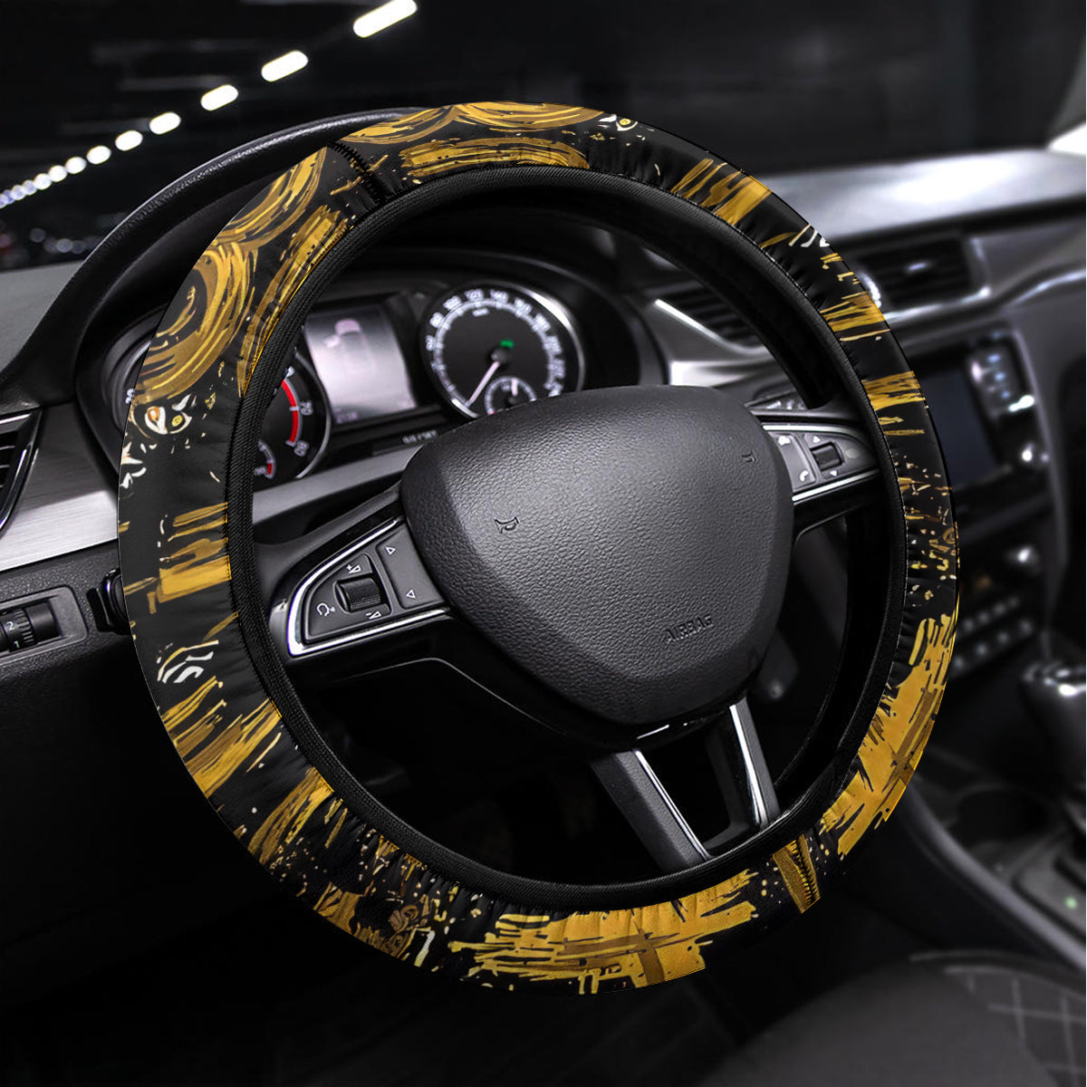 Axe Skull Steering Wheel Cover Let's Bury The Hatchet - Wonder Print Shop