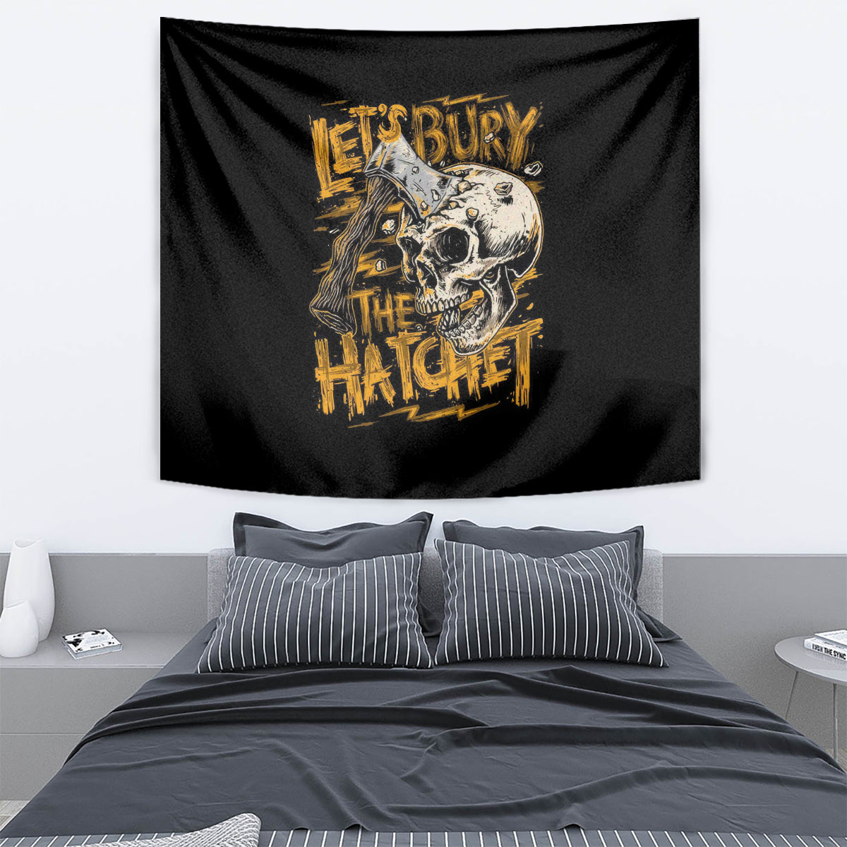 Axe Skull Tapestry Let's Bury The Hatchet - Wonder Print Shop