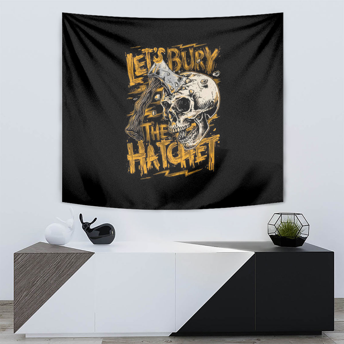 Axe Skull Tapestry Let's Bury The Hatchet - Wonder Print Shop