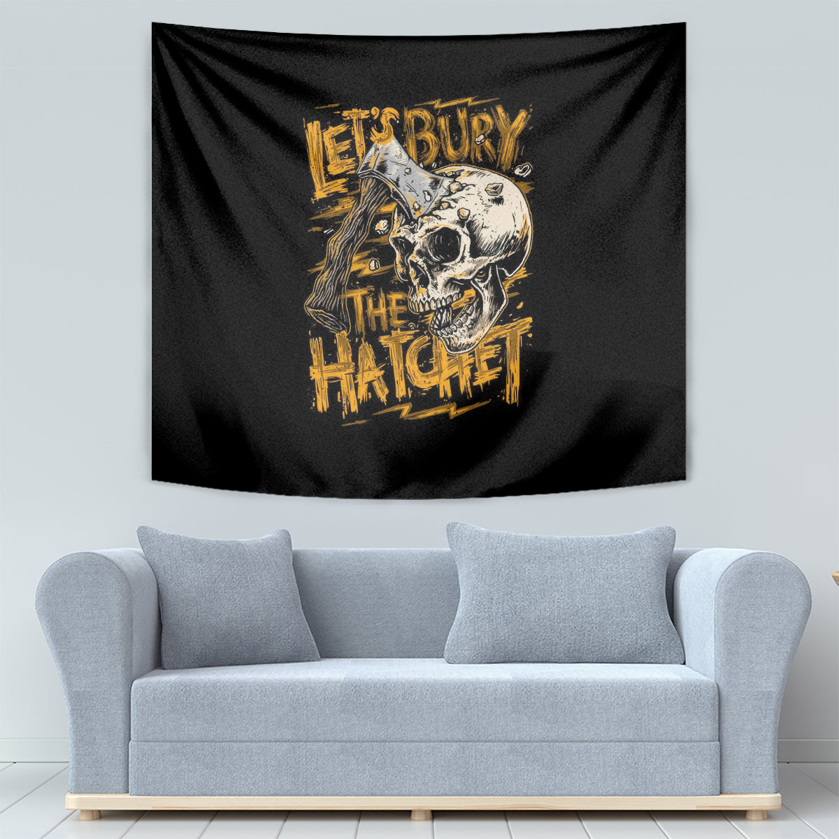 Axe Skull Tapestry Let's Bury The Hatchet - Wonder Print Shop