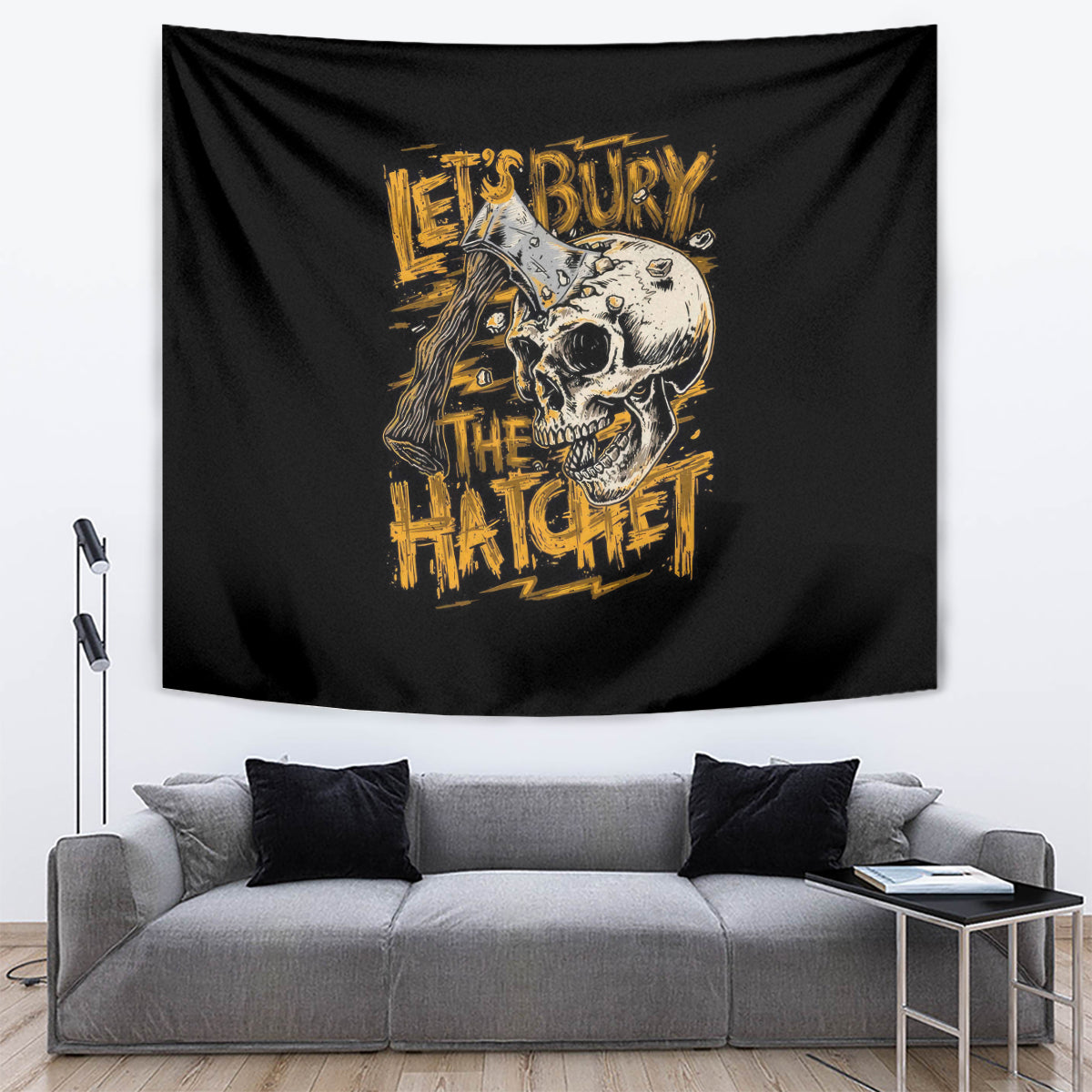 Axe Skull Tapestry Let's Bury The Hatchet - Wonder Print Shop