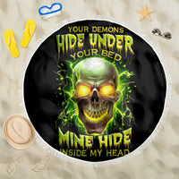 Thunder Skull Beach Blanket My Demon Hide Inside My Head - Wonder Print Shop