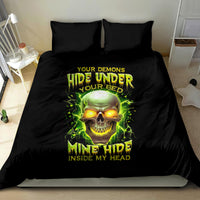 Thunder Skull Bedding Set My Demon Hide Inside My Head - Wonder Print Shop