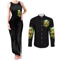 Thunder Skull Couples Matching Tank Maxi Dress and Long Sleeve Button Shirts My Demon Hide Inside My Head - Wonder Print Shop